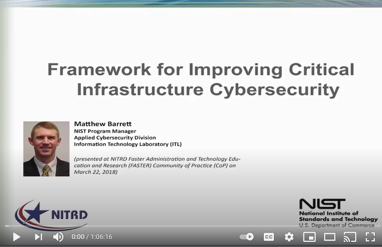 FRAMEWORK FOR IMPROVING CRITICAL INFRASTRUCTURE CYBERSECURITY