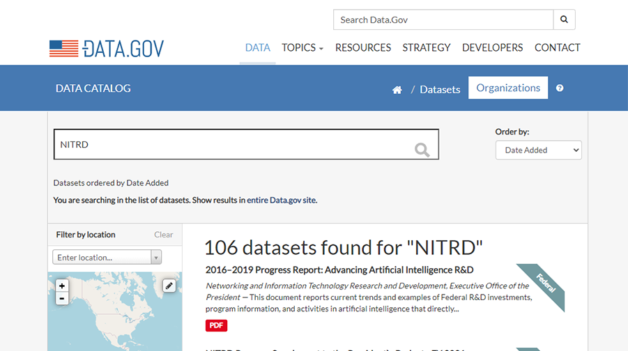 NITRD Data Catalog (DATA.gov)