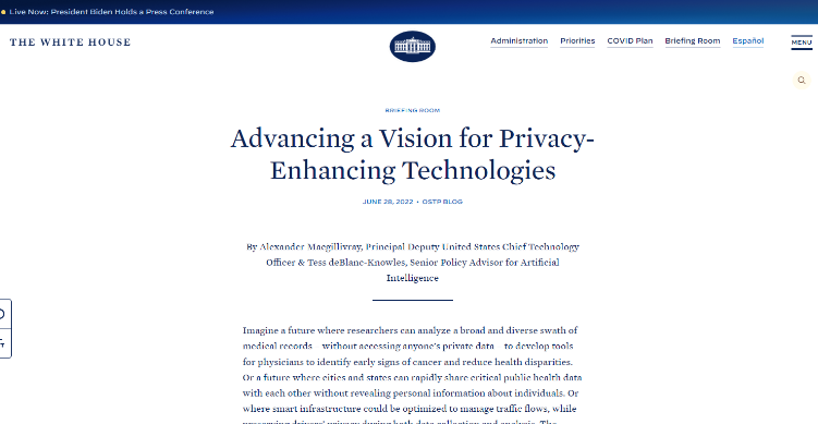 Advancing a Vision for Privacy-Enhancing Technologies
